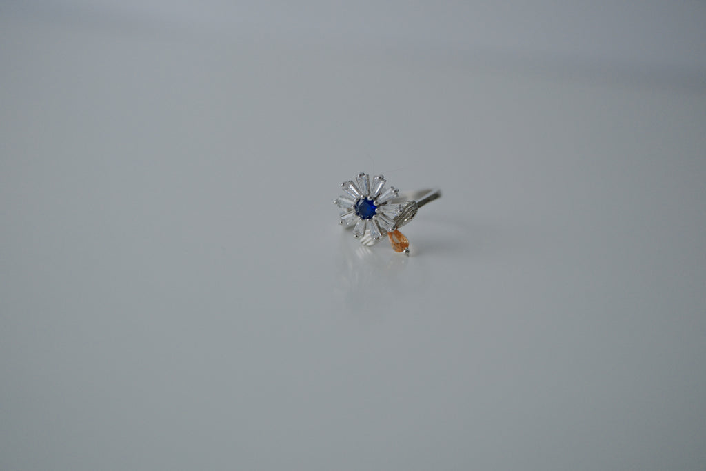 Silver Spinner Flower Ring