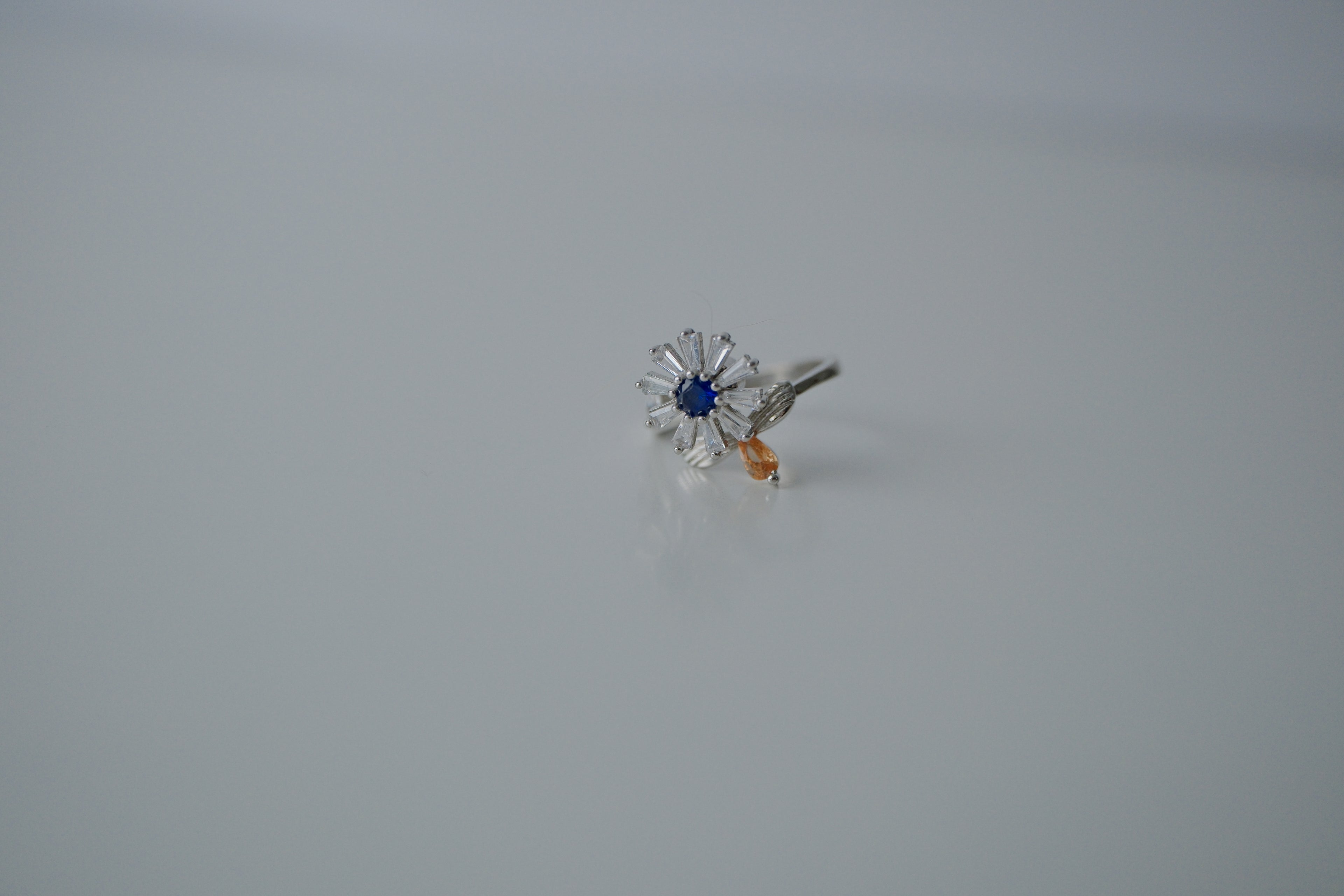 Silver Spinner Flower Ring