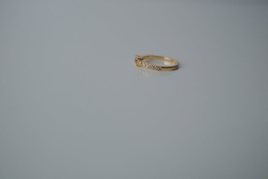Gold Baguette Ruby Ring
