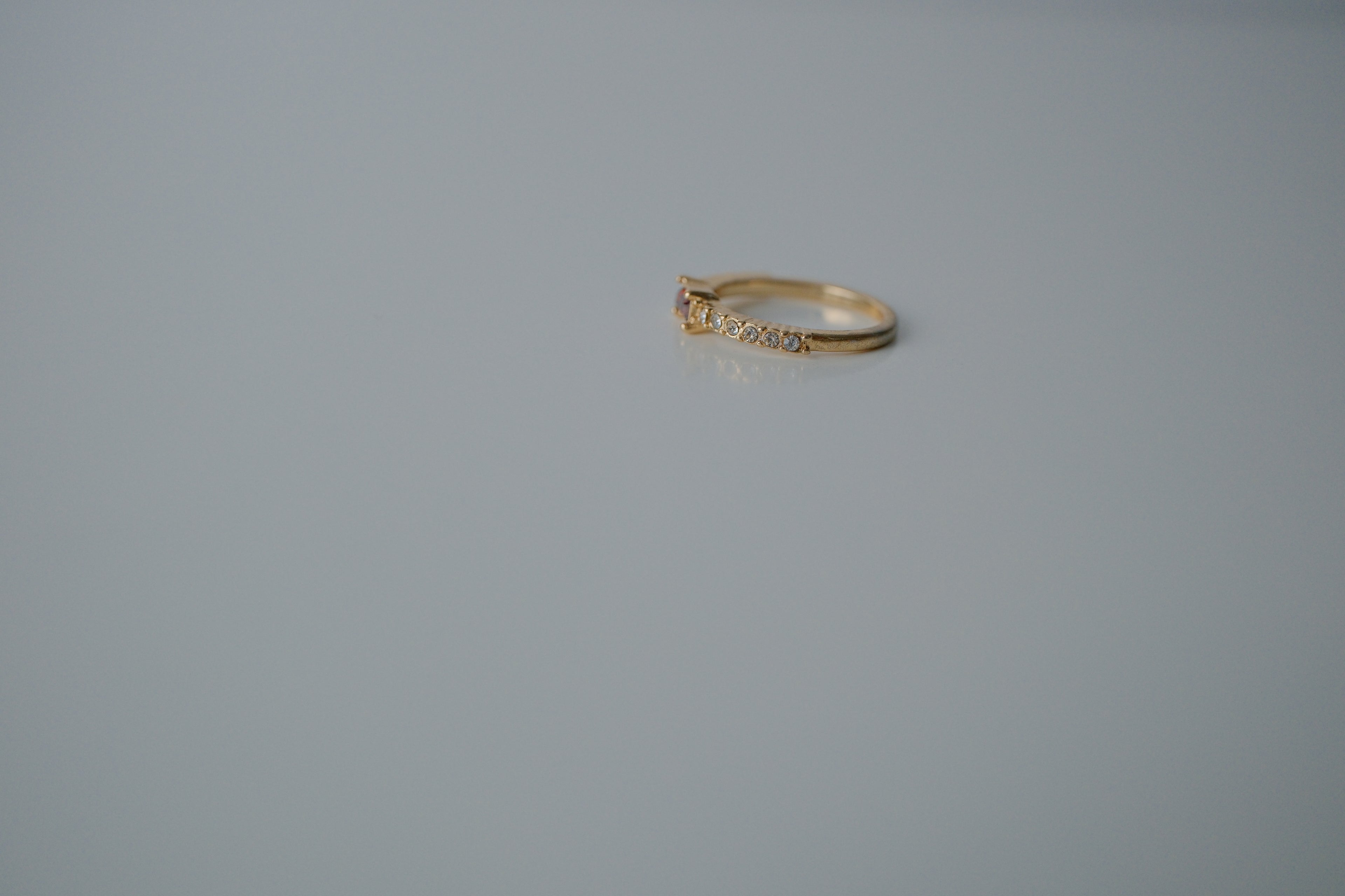 Gold Baguette Ruby Ring
