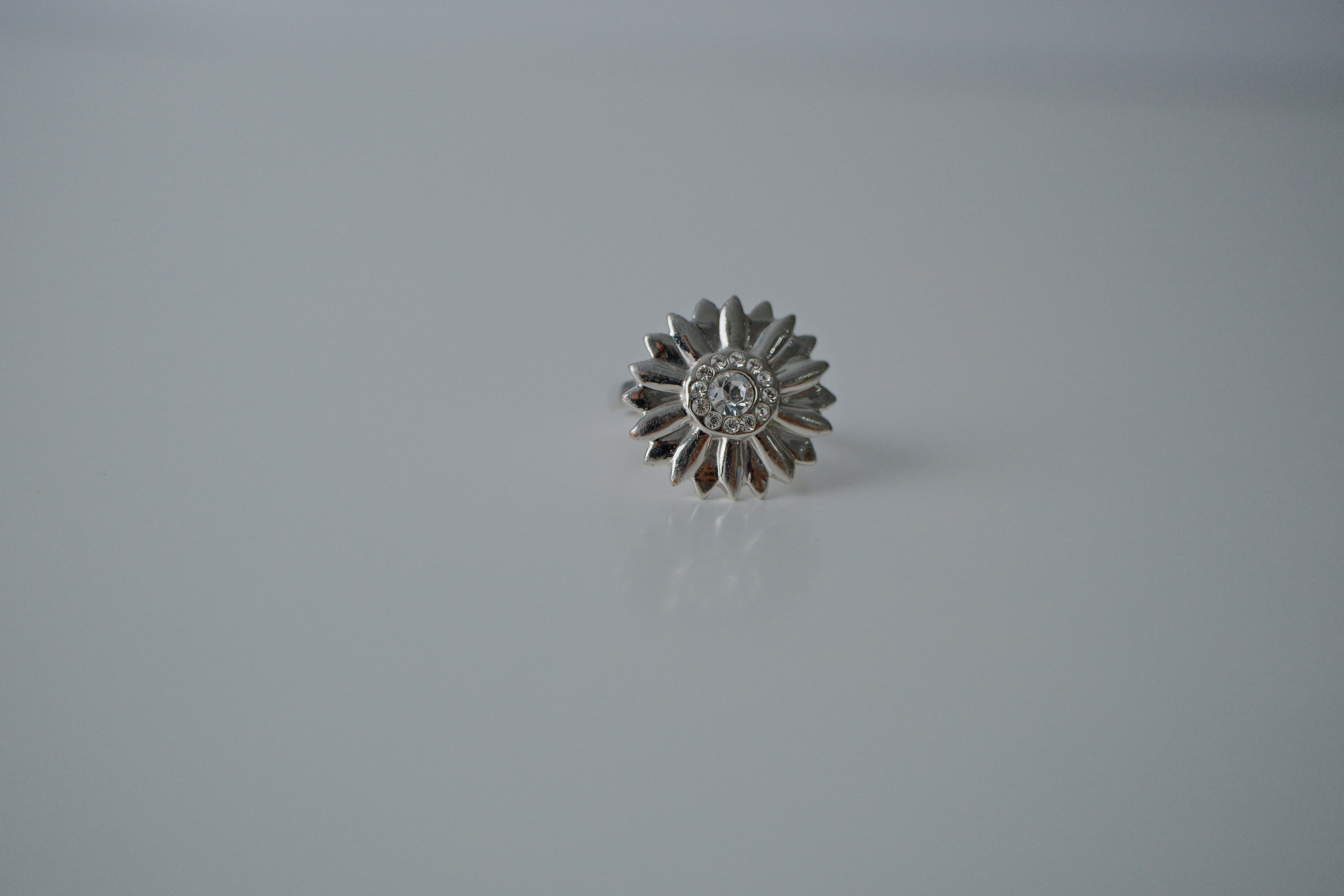 Vintage Sunflower Silver Ring
