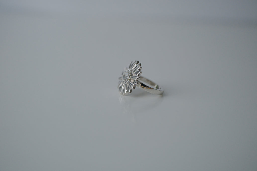 Vintage Sunflower Silver Ring