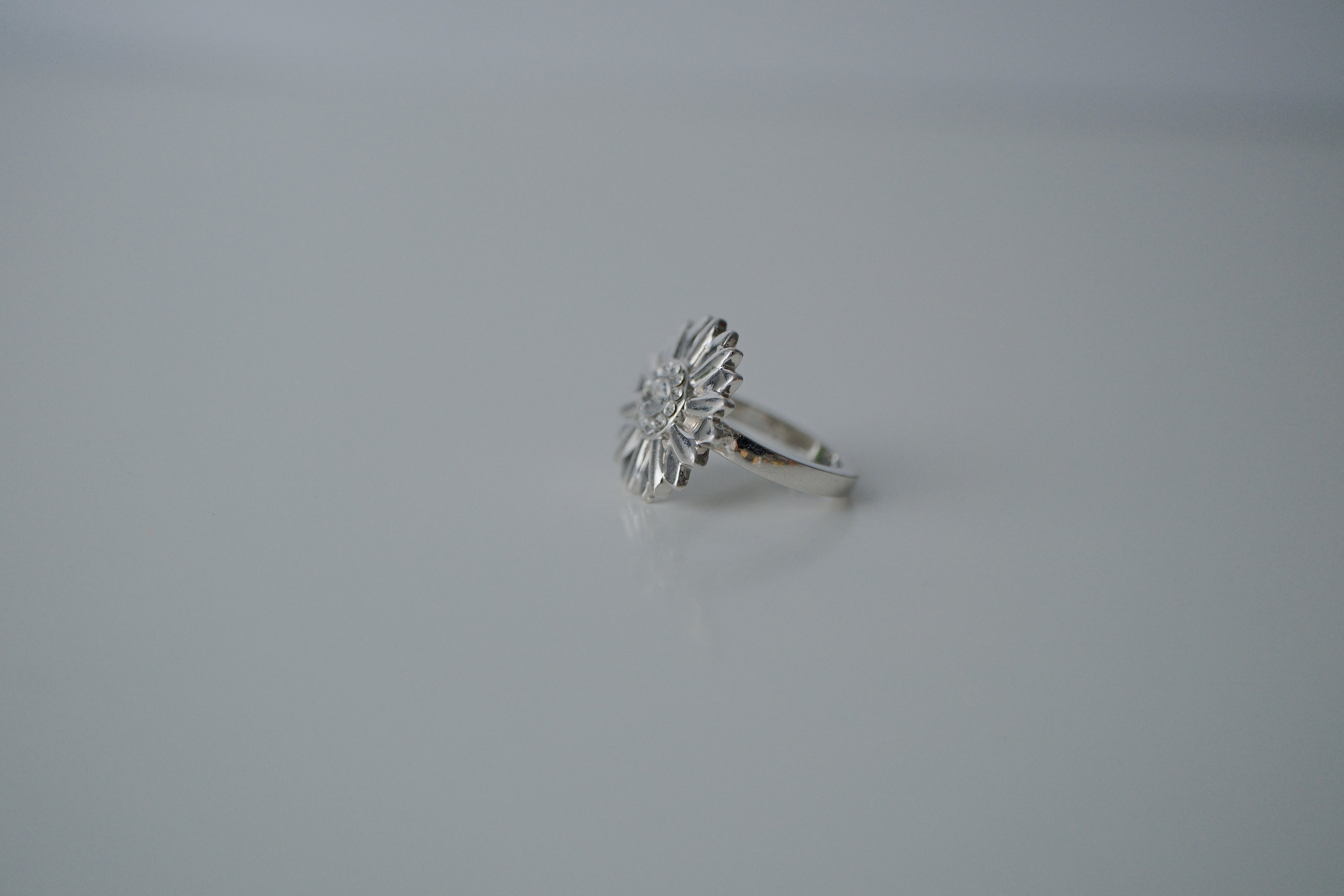 Vintage Sunflower Silver Ring