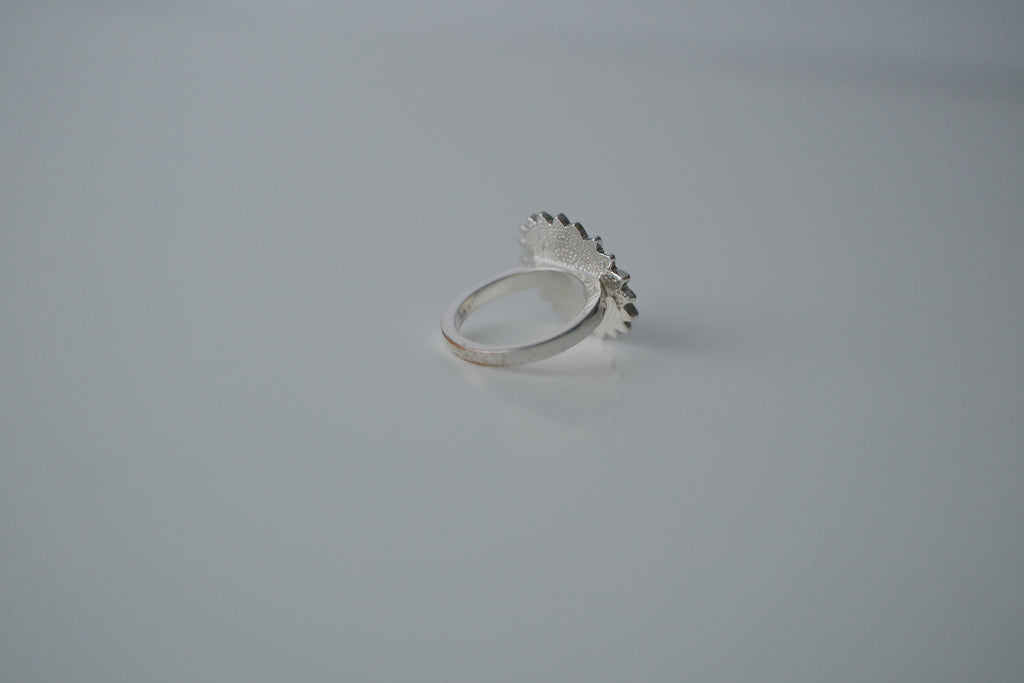 Vintage Sunflower Silver Ring