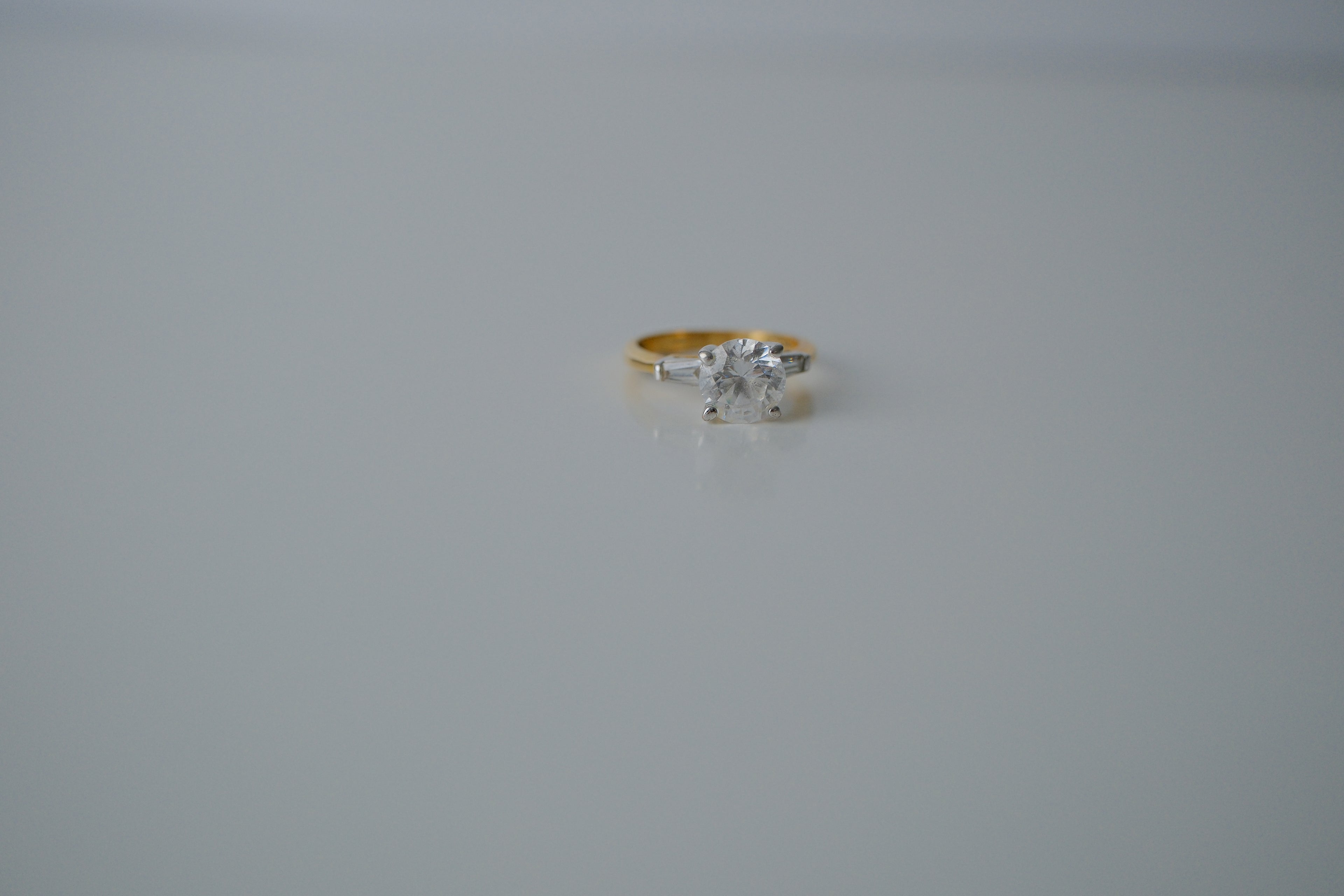 Two Tone Prong Set Ring