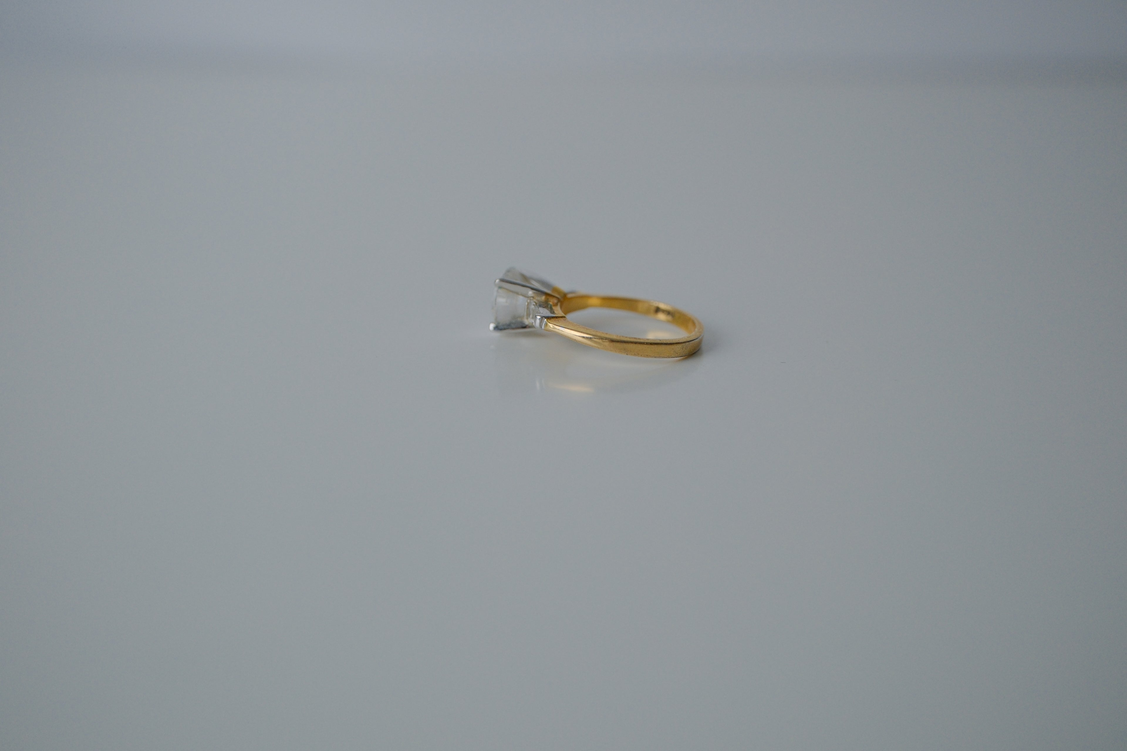 Two Tone Prong Set Ring