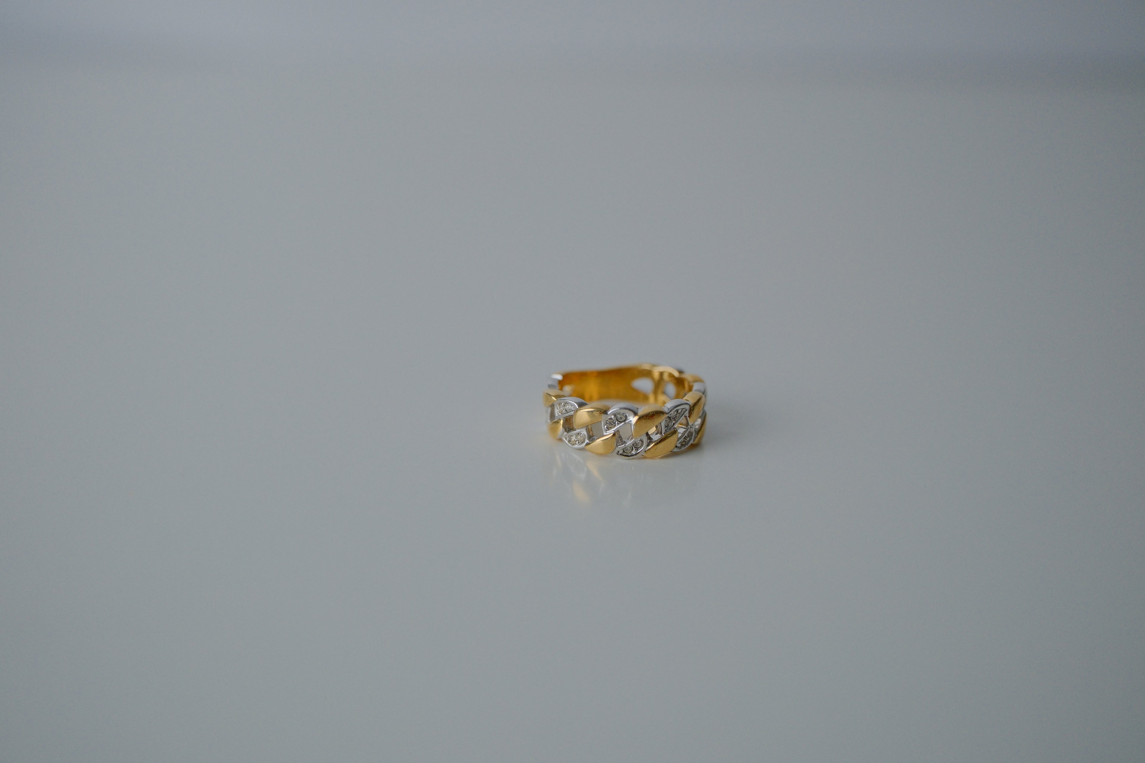 Two Tone Cuban Link Ring