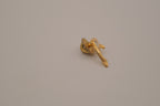 Vintage gold-toned dolphin rhinestone lapel pin