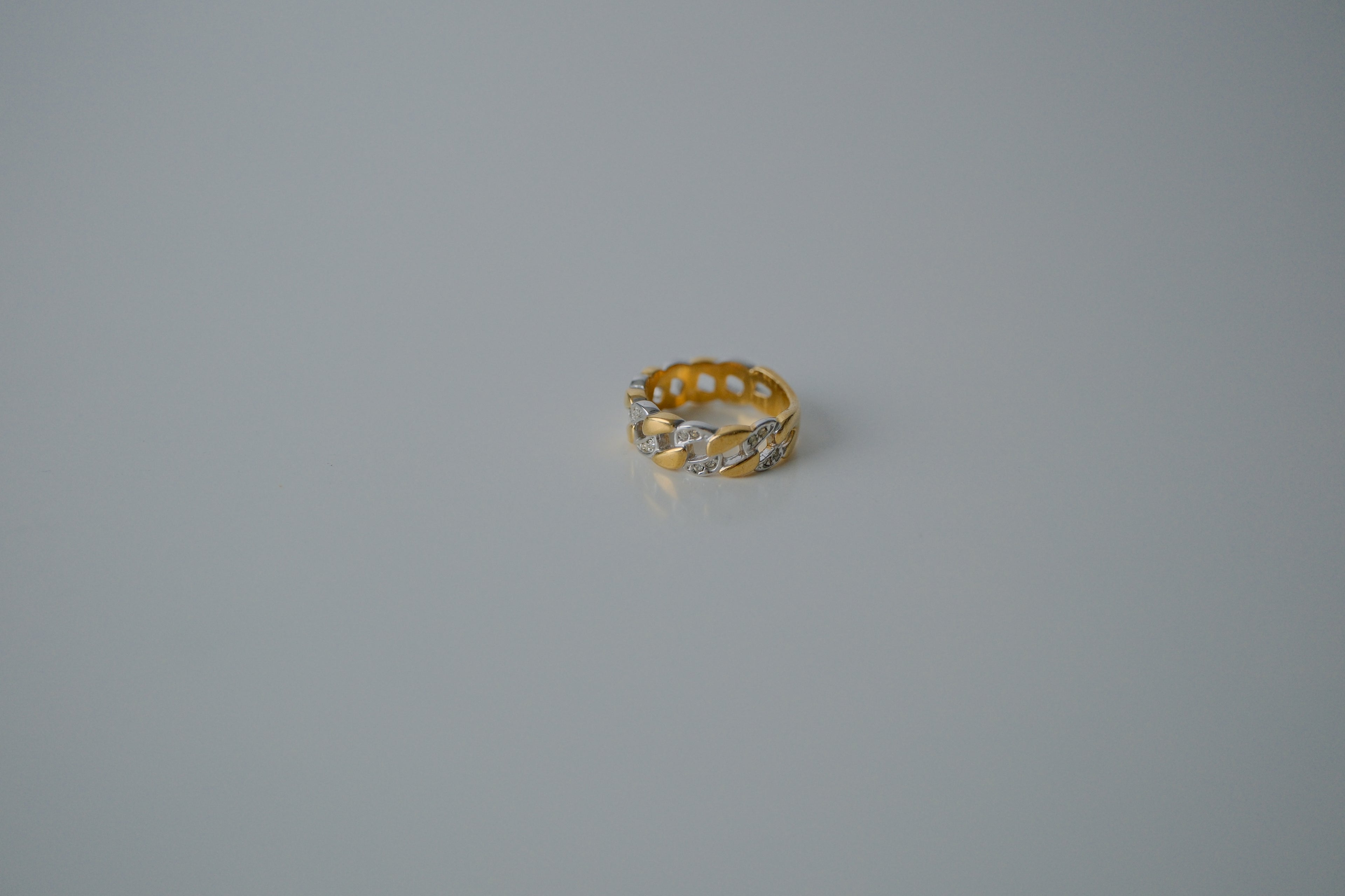 Two Tone Cuban Link Ring