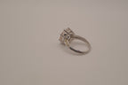 Silver tone cushion-cut cocktail ring