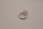 Silver tone cushion-cut cocktail ring