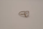 Silver tone cushion-cut cocktail ring