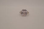 Silver tone cushion-cut cocktail ring