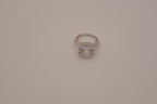 Silver tone cushion-cut cocktail ring