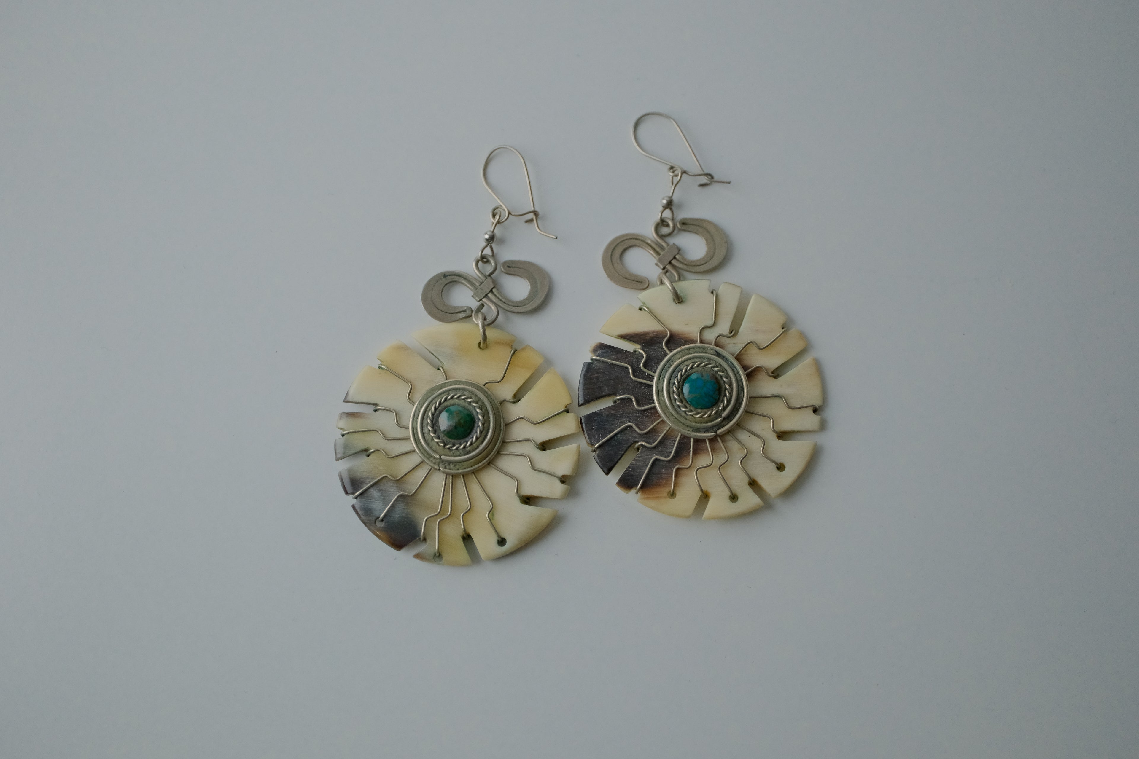 Vintage Artisan Shell Dangle Earrings