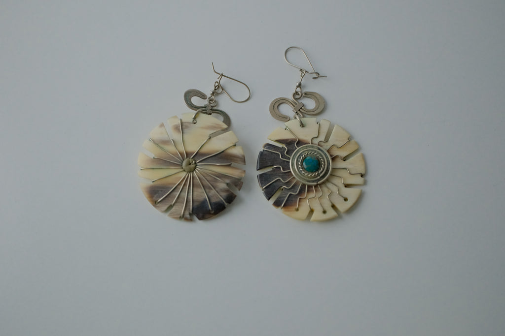 Vintage Artisan Shell Dangle Earrings