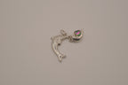 Silver tone Double dolphin pendant