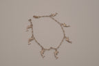 Vintage silver tone dolphin charm bracelet