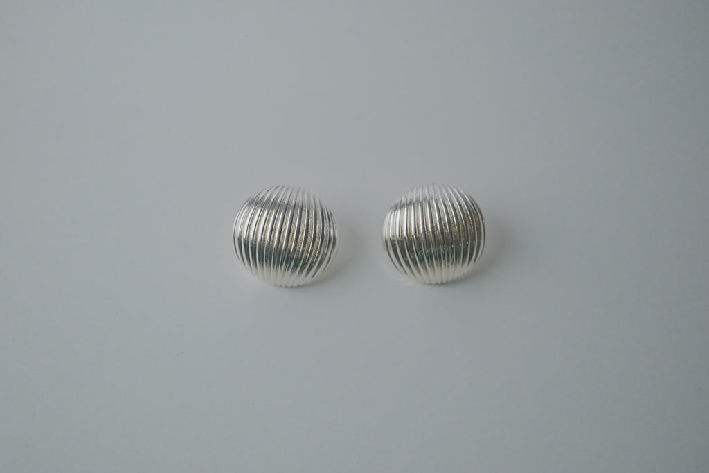 Vintage Silver Dome Stud Earrings