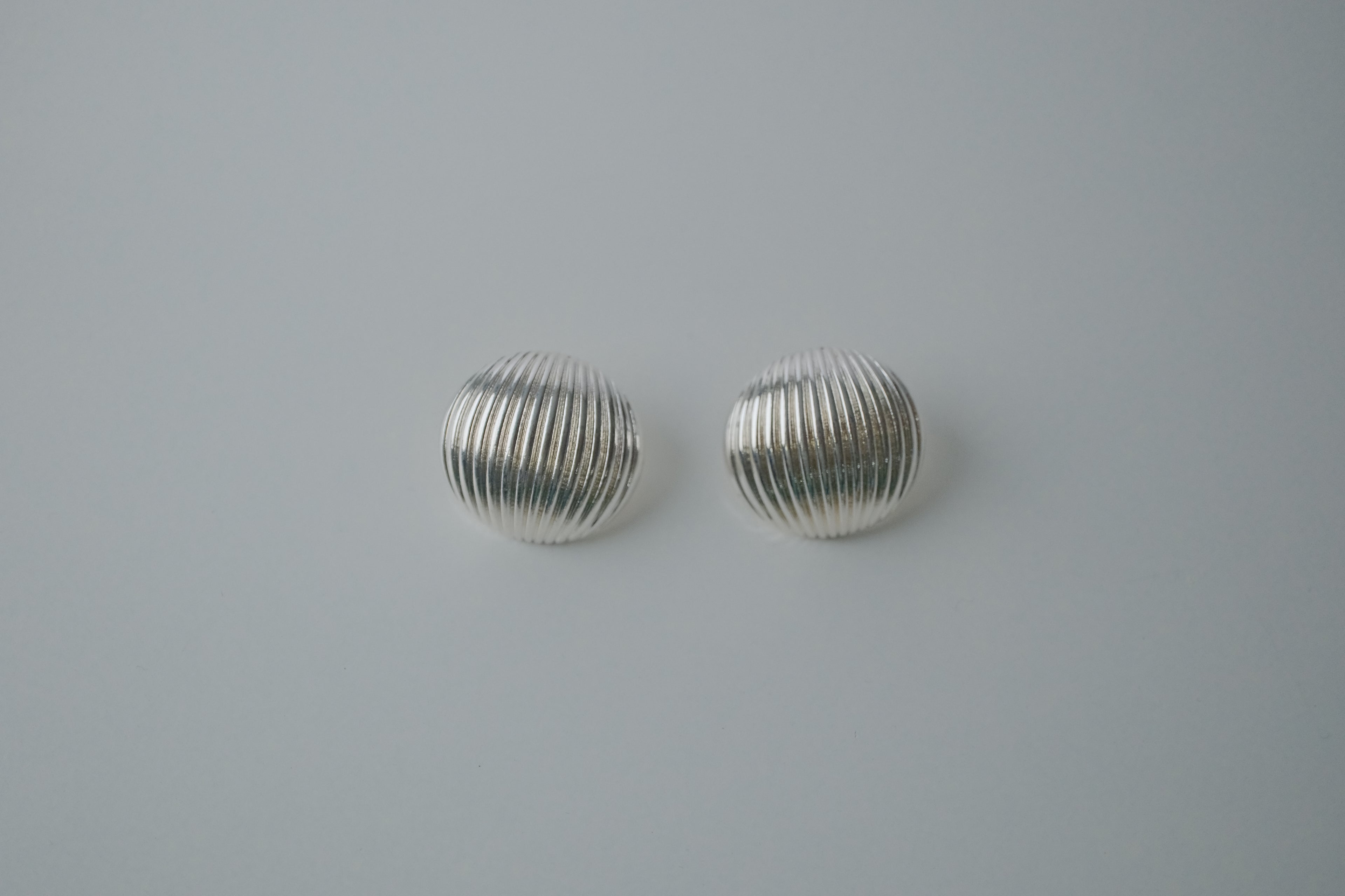 Vintage Silver Dome Stud Earrings