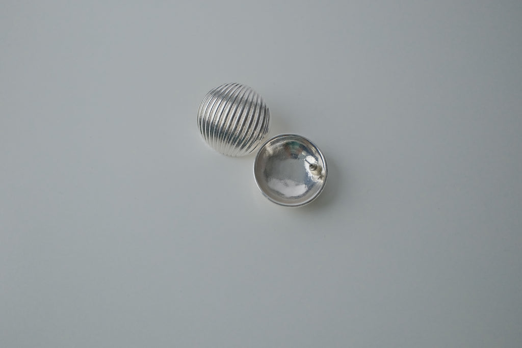 Vintage Silver Dome Stud Earrings