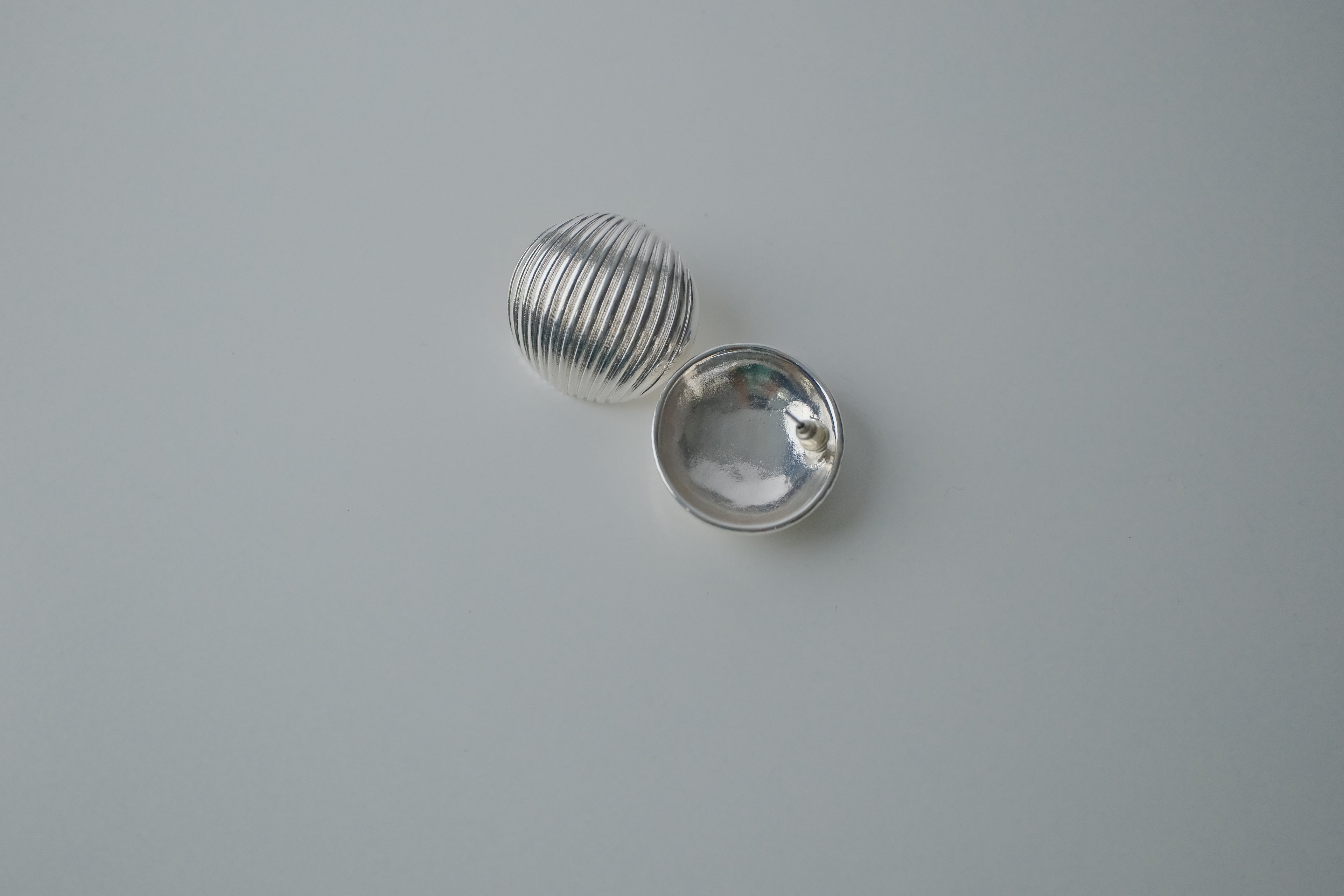 Vintage Silver Dome Stud Earrings