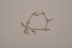 Vintage silver tone dolphin charm bracelet