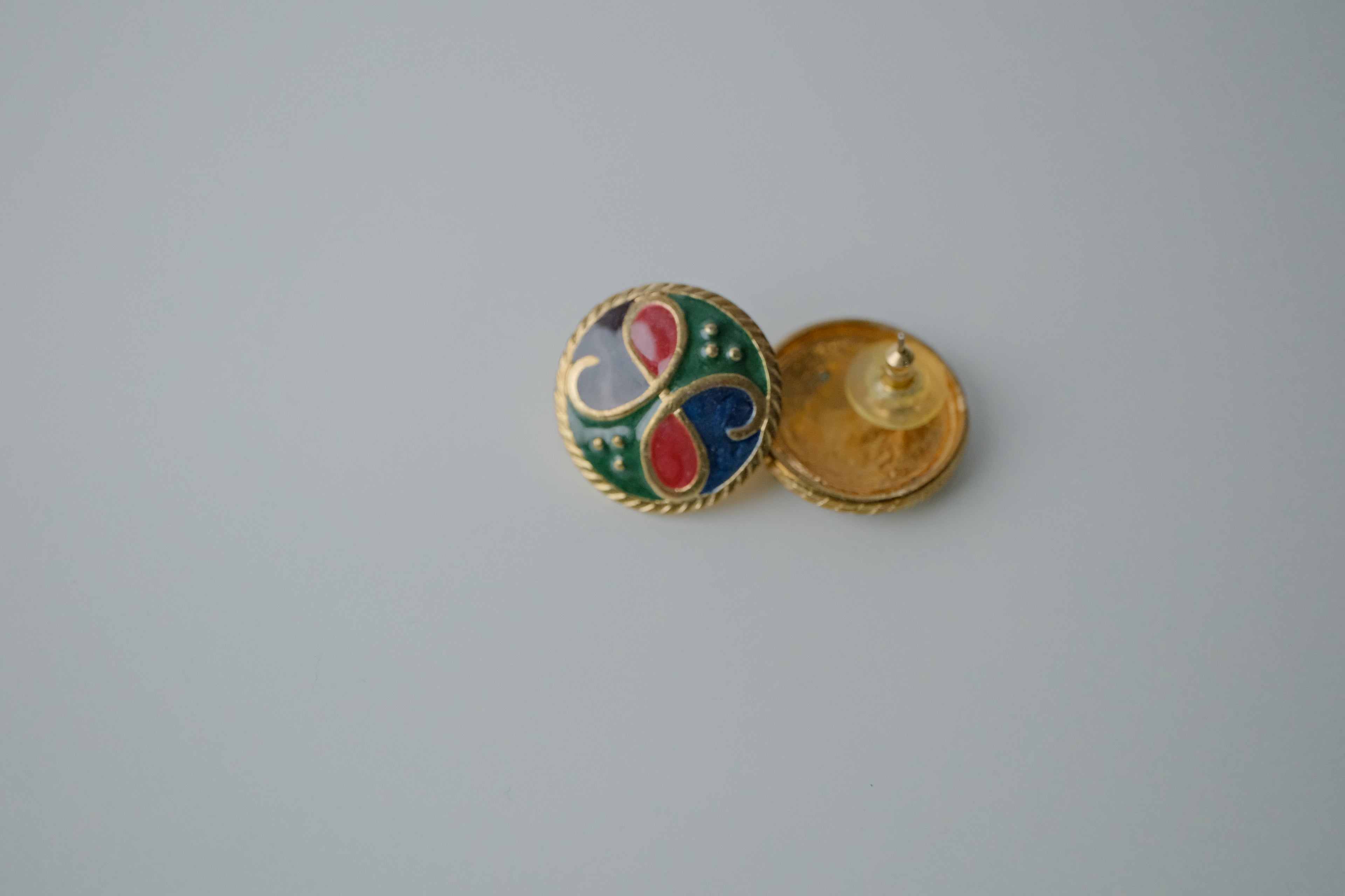 Vintage Multi-Coloured Enamel Earrings