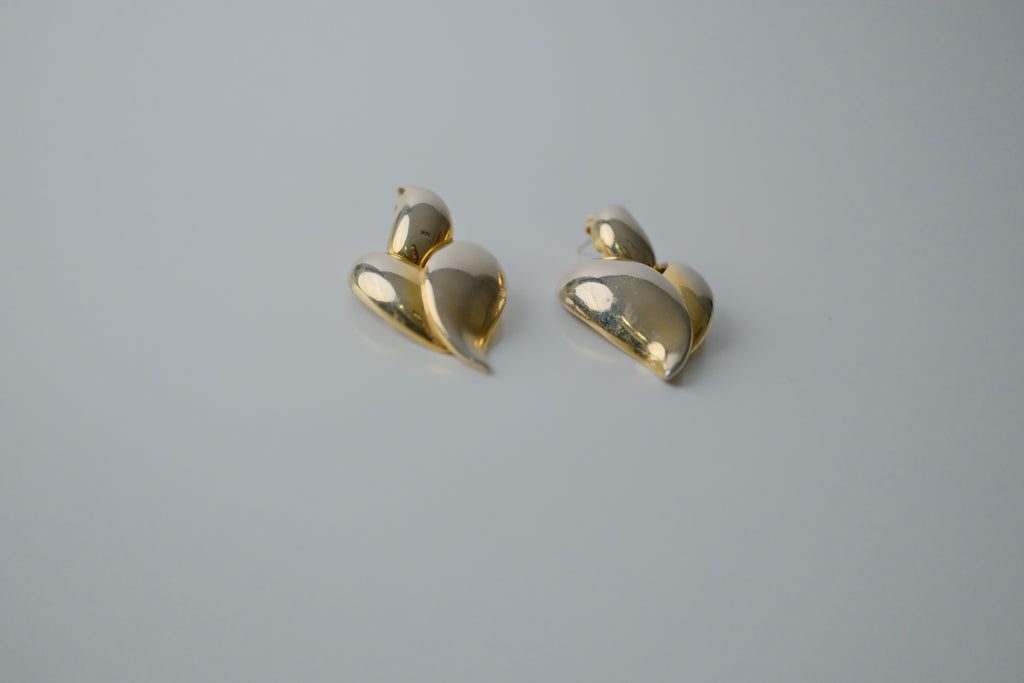 Vintage Gold Bubble Leaf Earrings