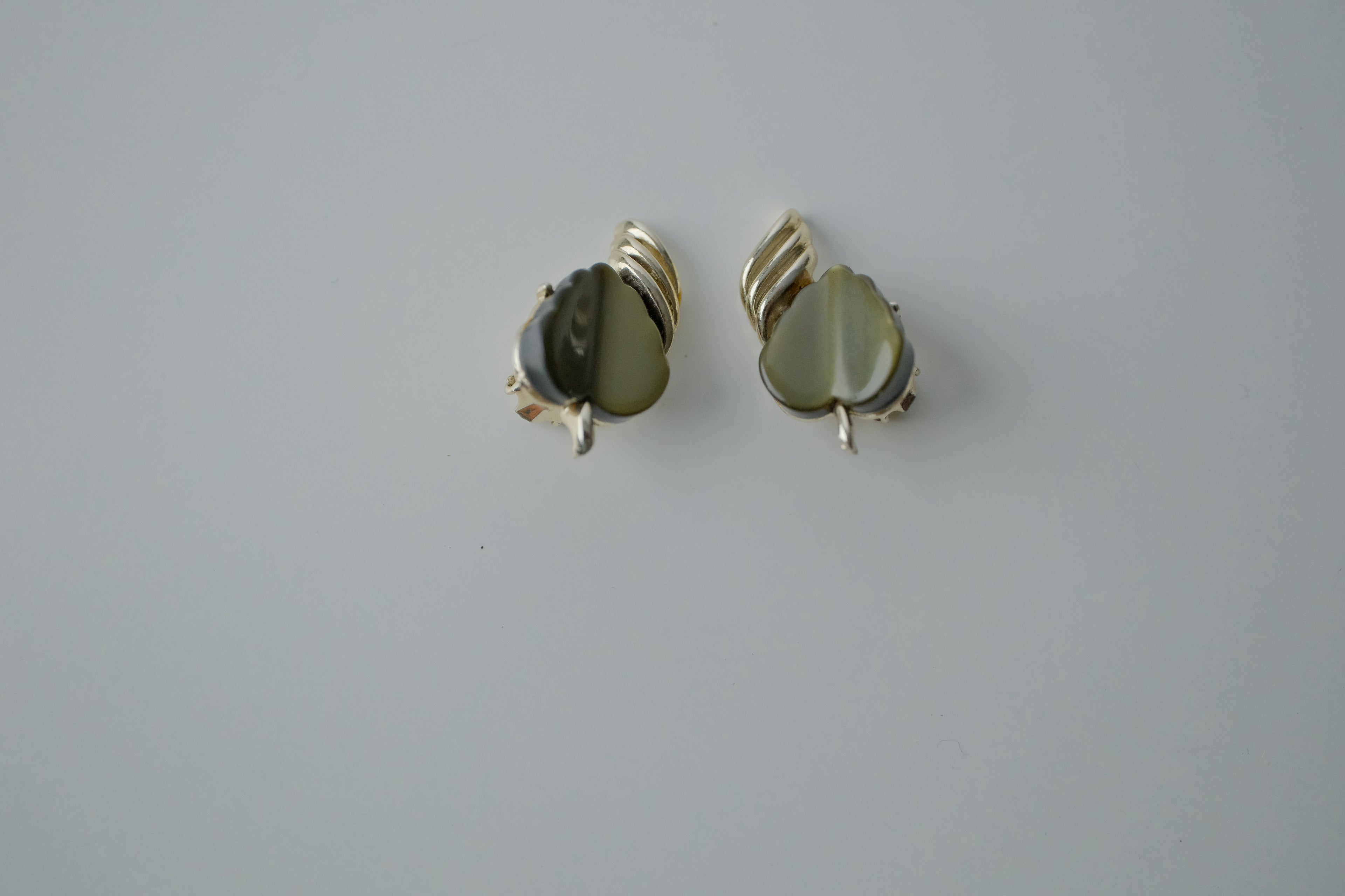 Vintage Gold and Green Leaf Earrings