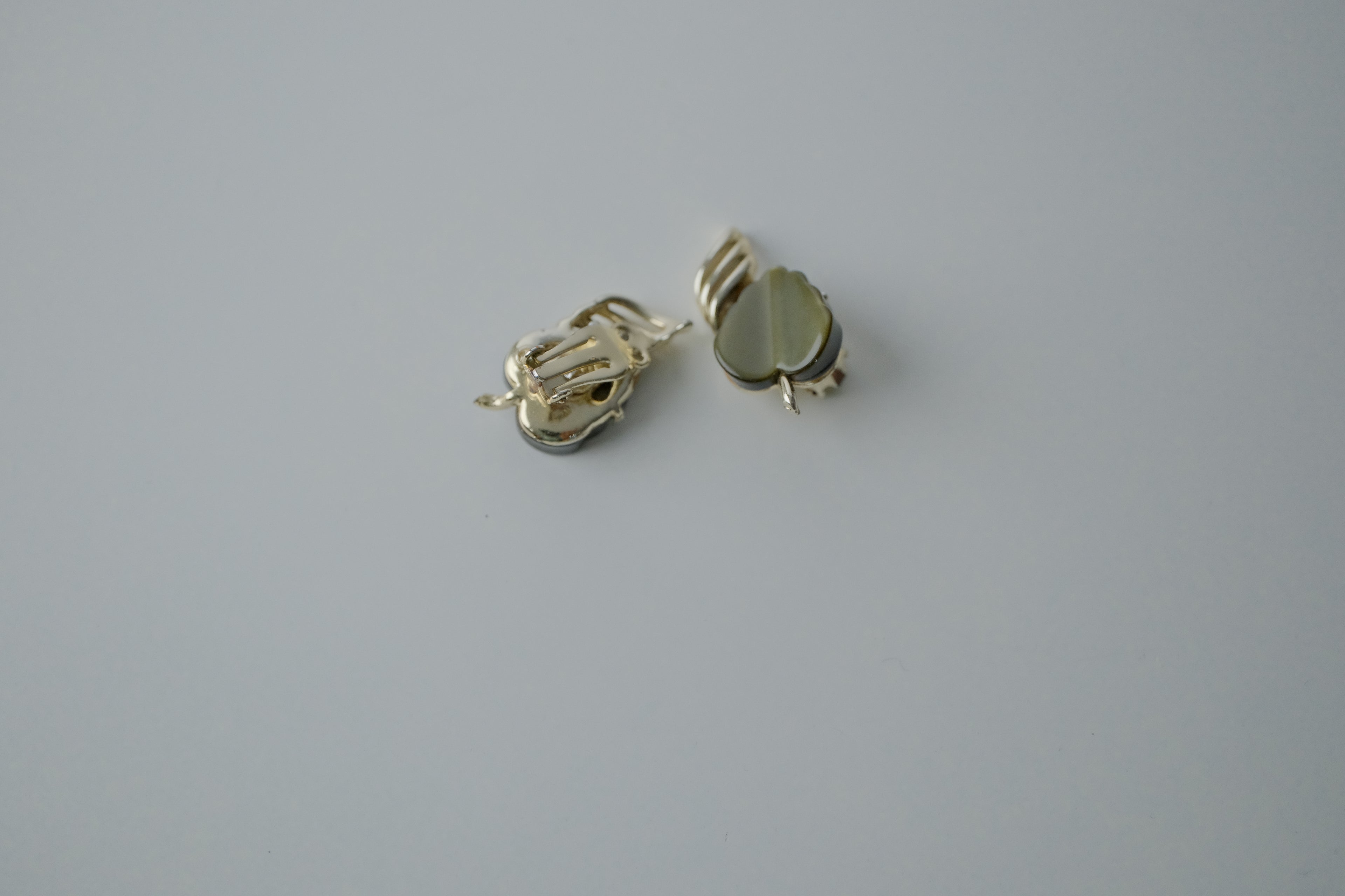 Vintage Gold and Green Leaf Earrings