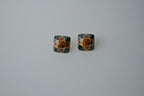 Vintage Black and Amber Inlay Earrings