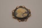 Vintage double-portrait Cameo profile brooch