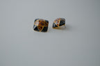 Vintage Black and Amber Inlay Earrings