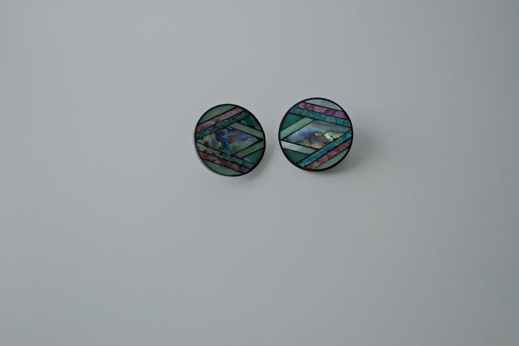 Vintage Abalone Geometric Earrings