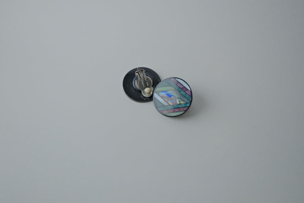 Vintage Abalone Geometric Earrings