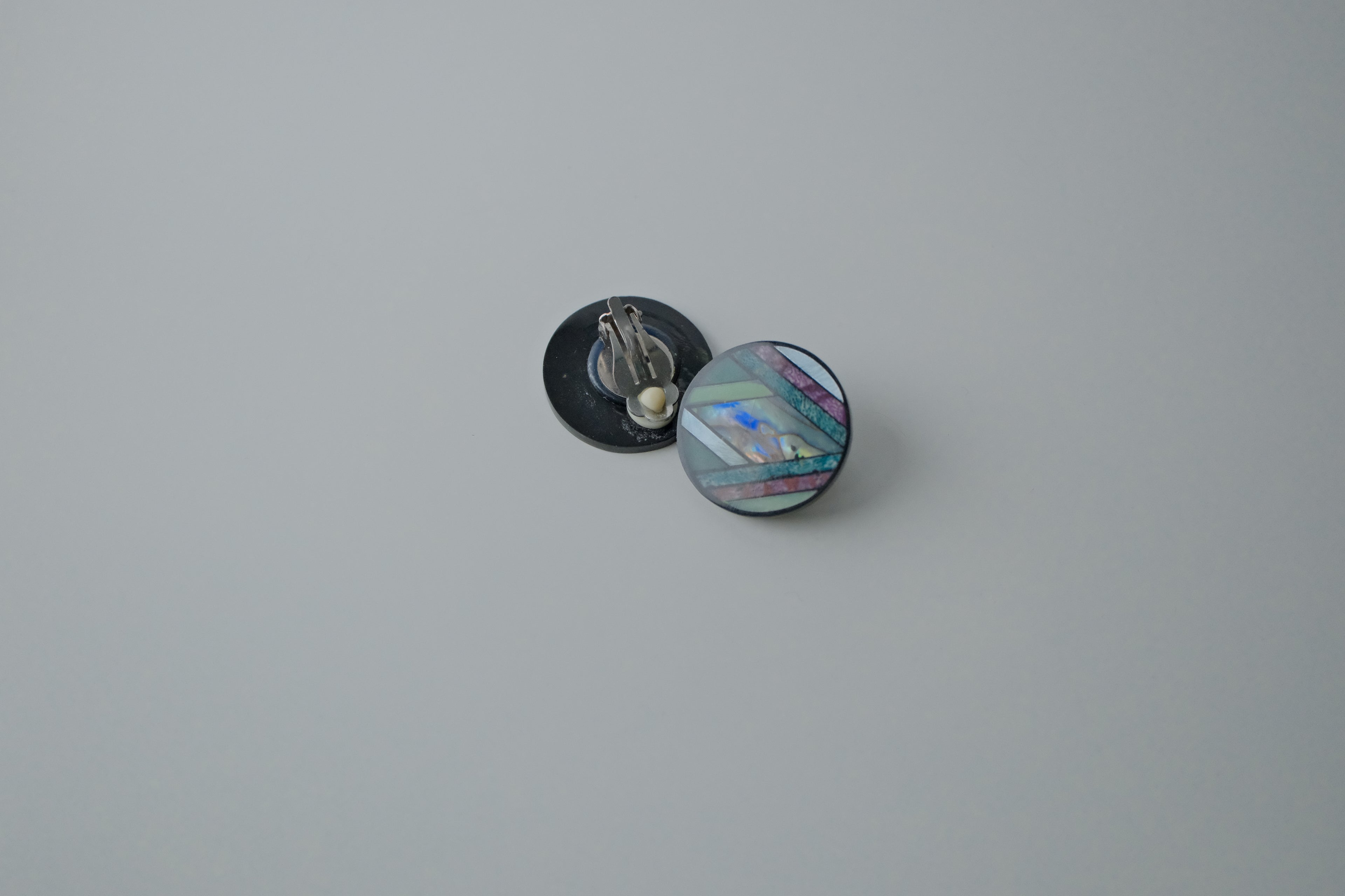 Vintage Abalone Geometric Earrings