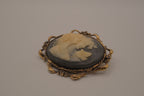 Vintage double-portrait Cameo profile brooch