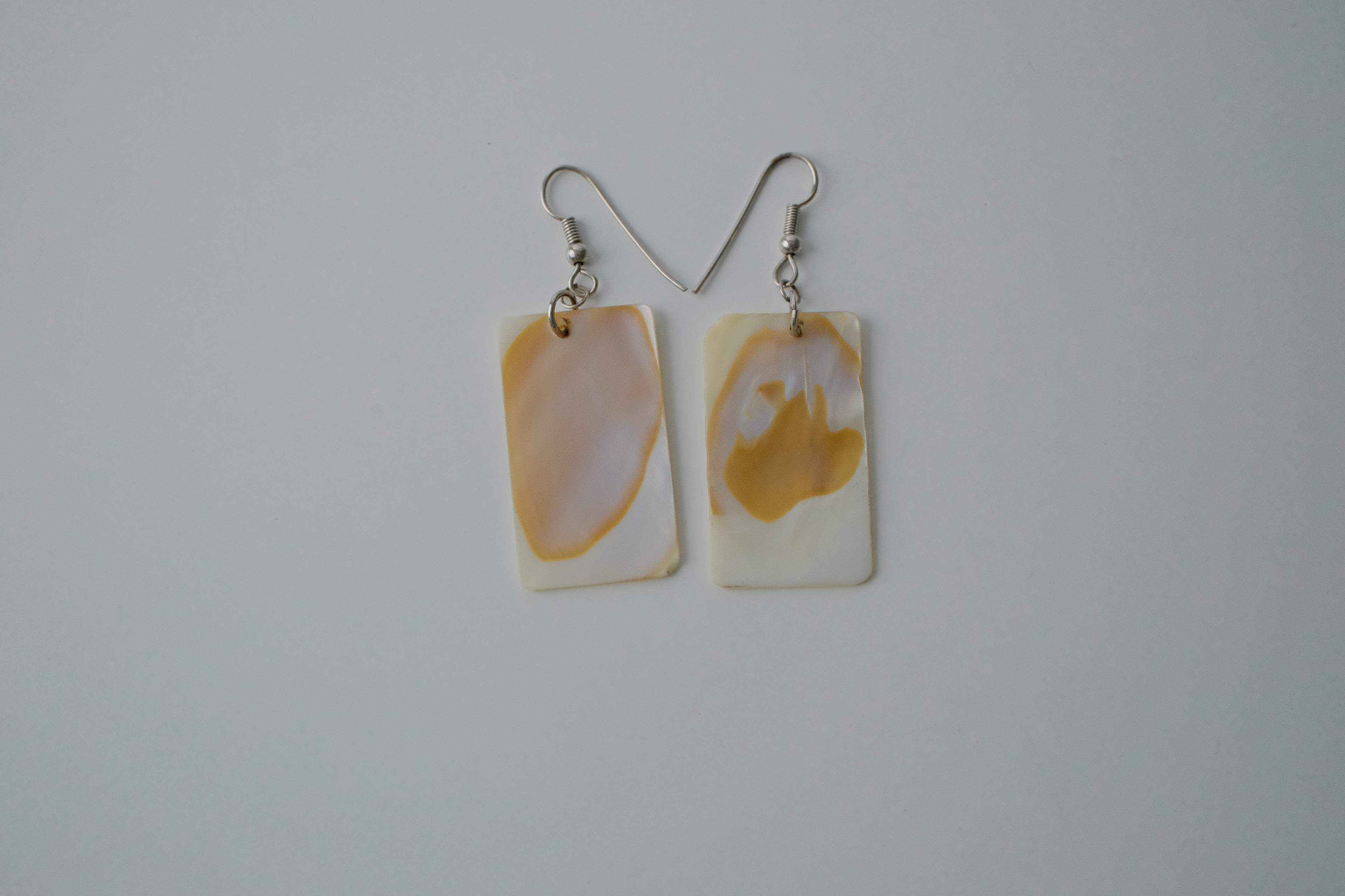 Vintage Mother of Pearl Slice Dangle Earrings