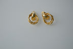 Vintage Gold Tone Twisted Earrings