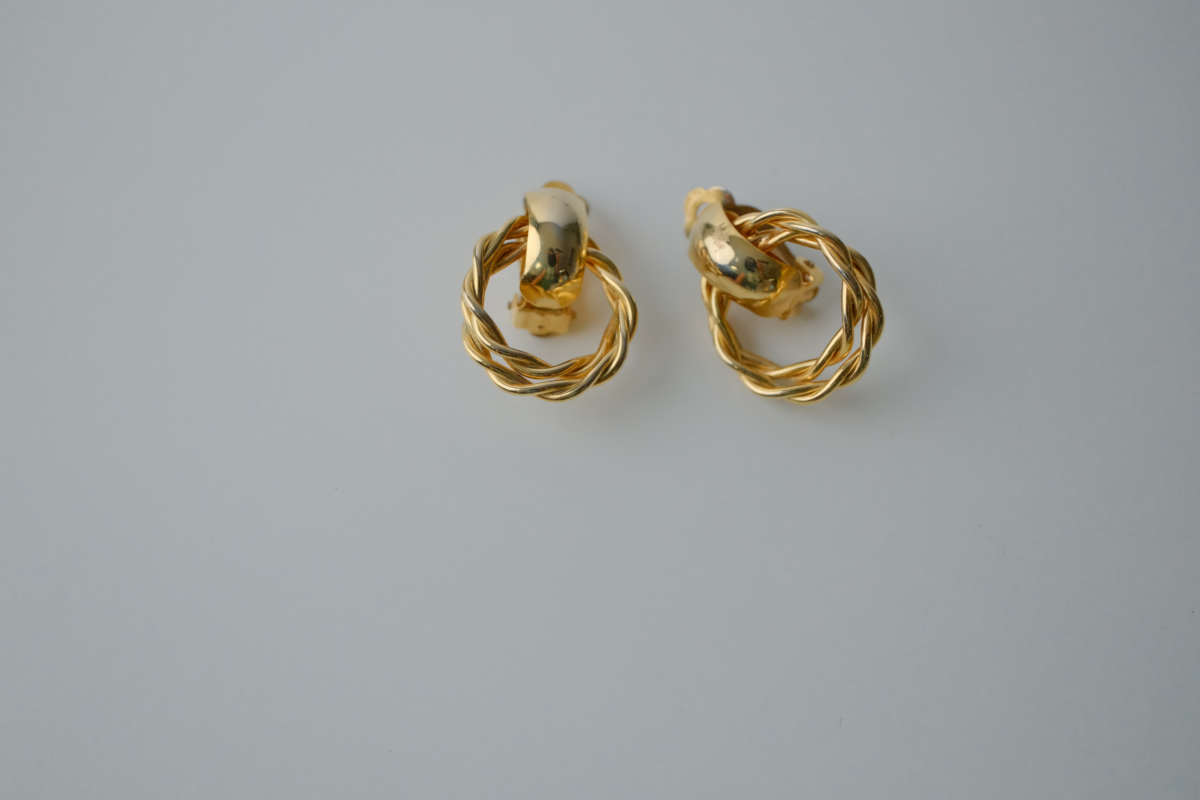 Vintage Gold Tone Twisted Earrings