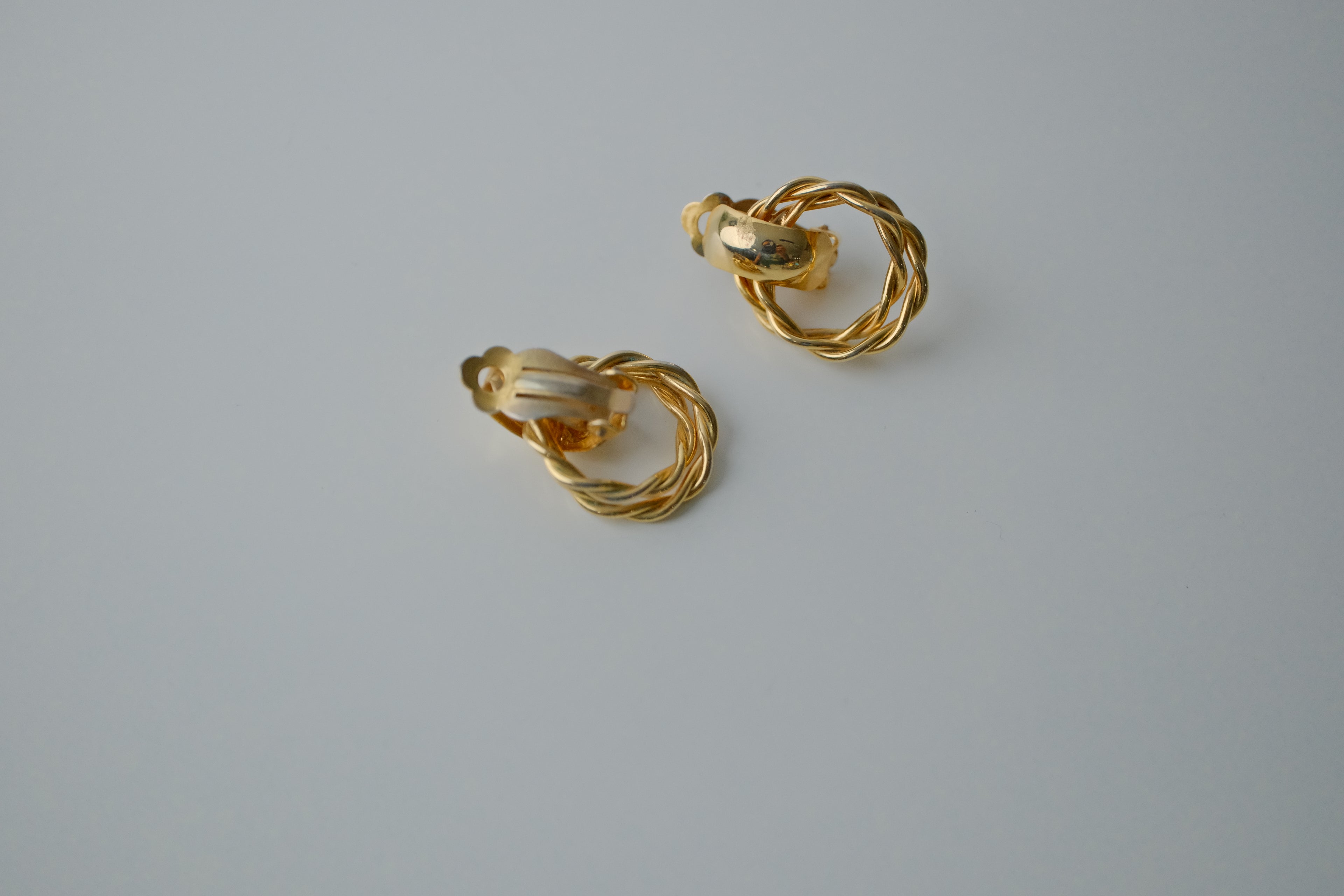 Vintage Gold Tone Twisted Earrings