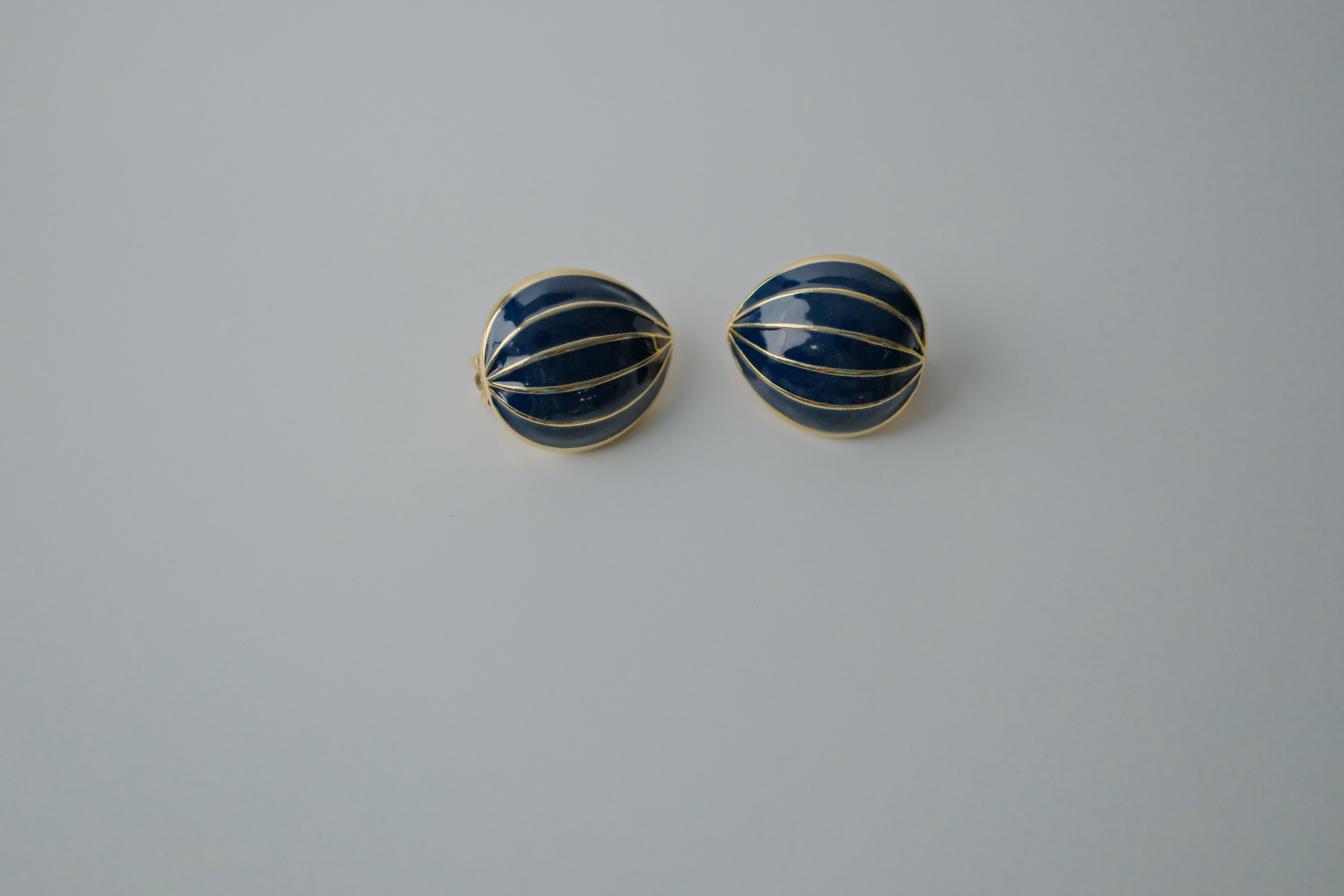 Vintage Napier Blue Enamel Dome Earrings