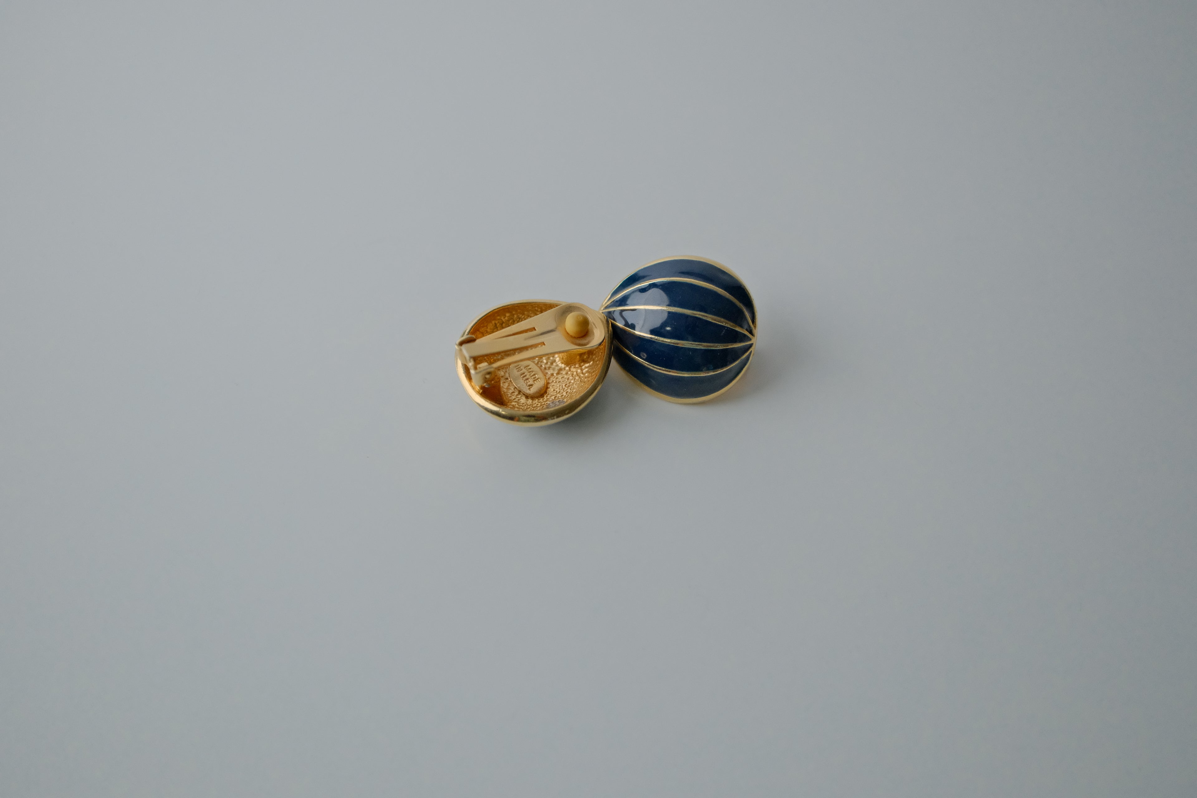 Vintage Napier Blue Enamel Dome Earrings