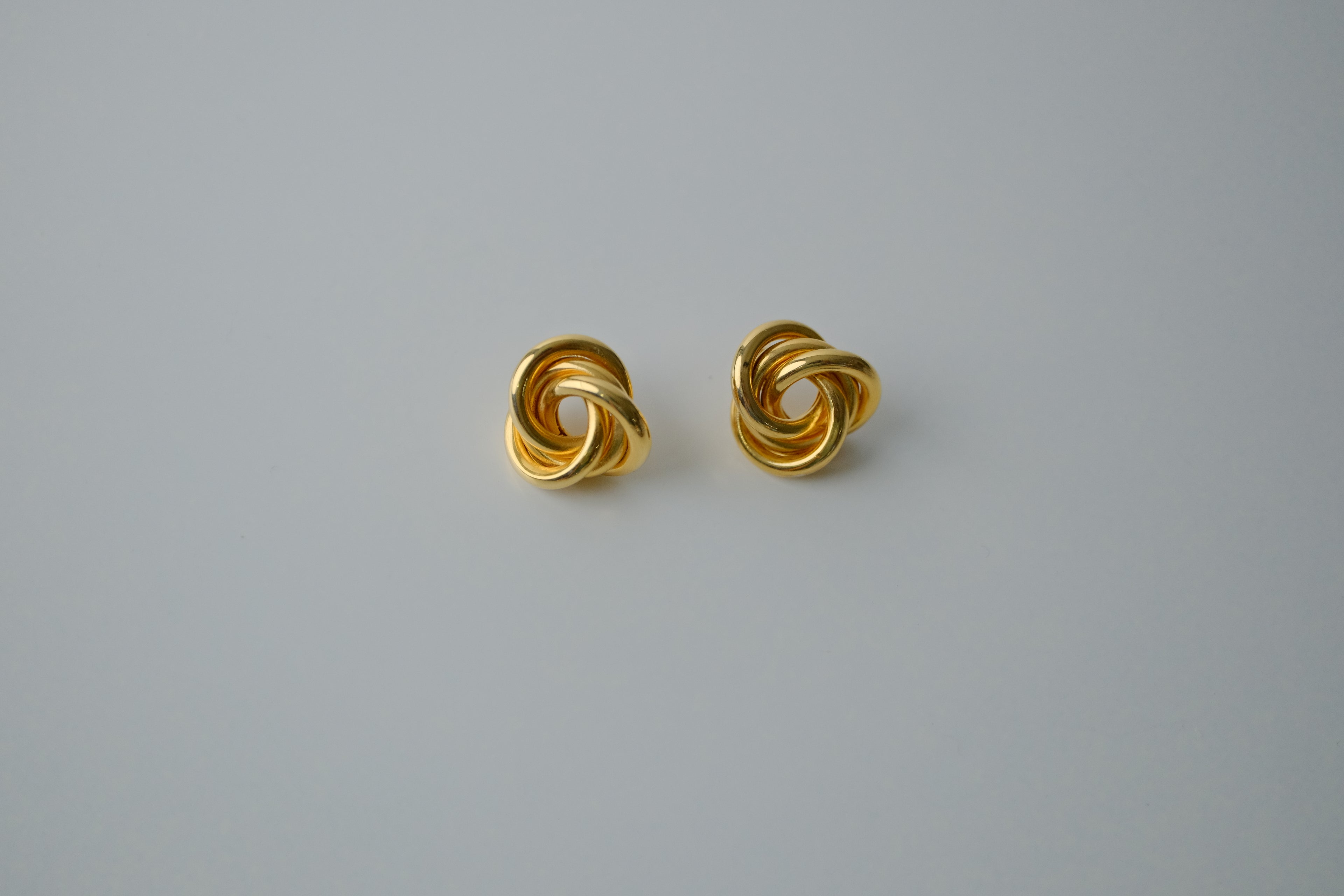 Vintage Gold Tone Love Knot Earrings