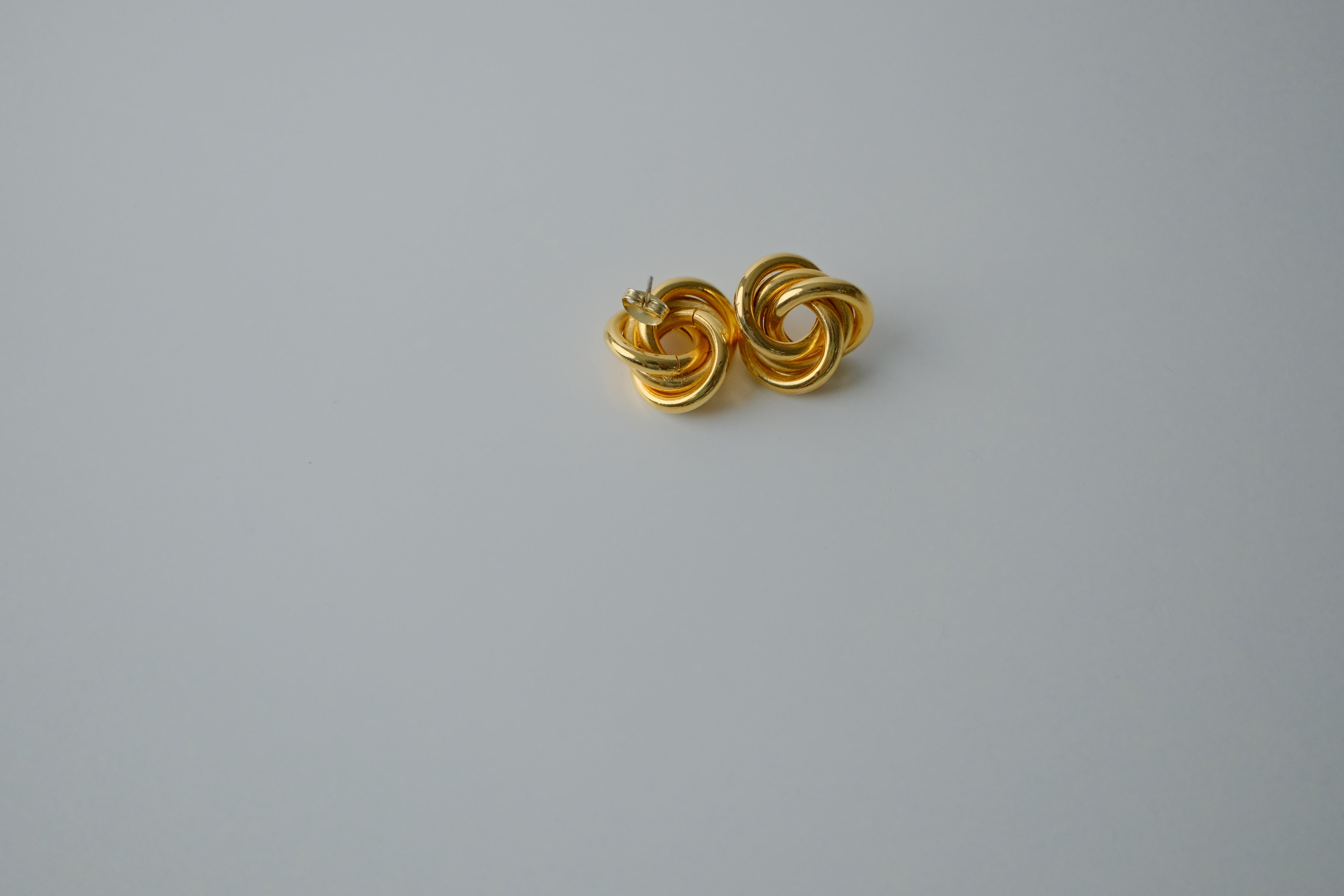 Vintage Gold Tone Love Knot Earrings