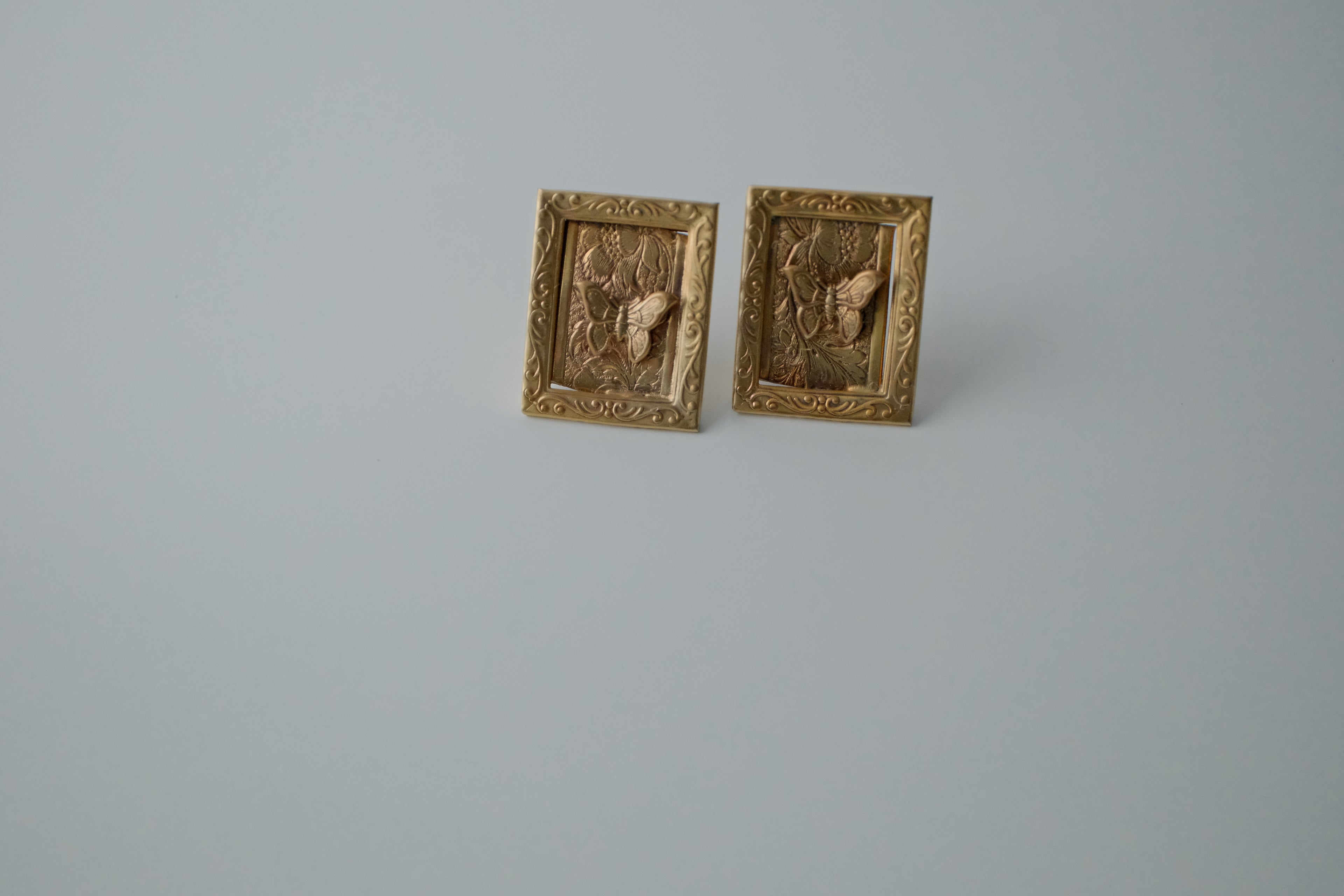 Vintage Butterfly Book Earrings