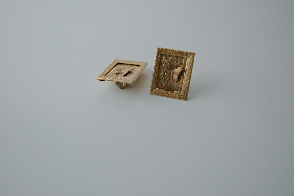 Vintage Butterfly Book Earrings