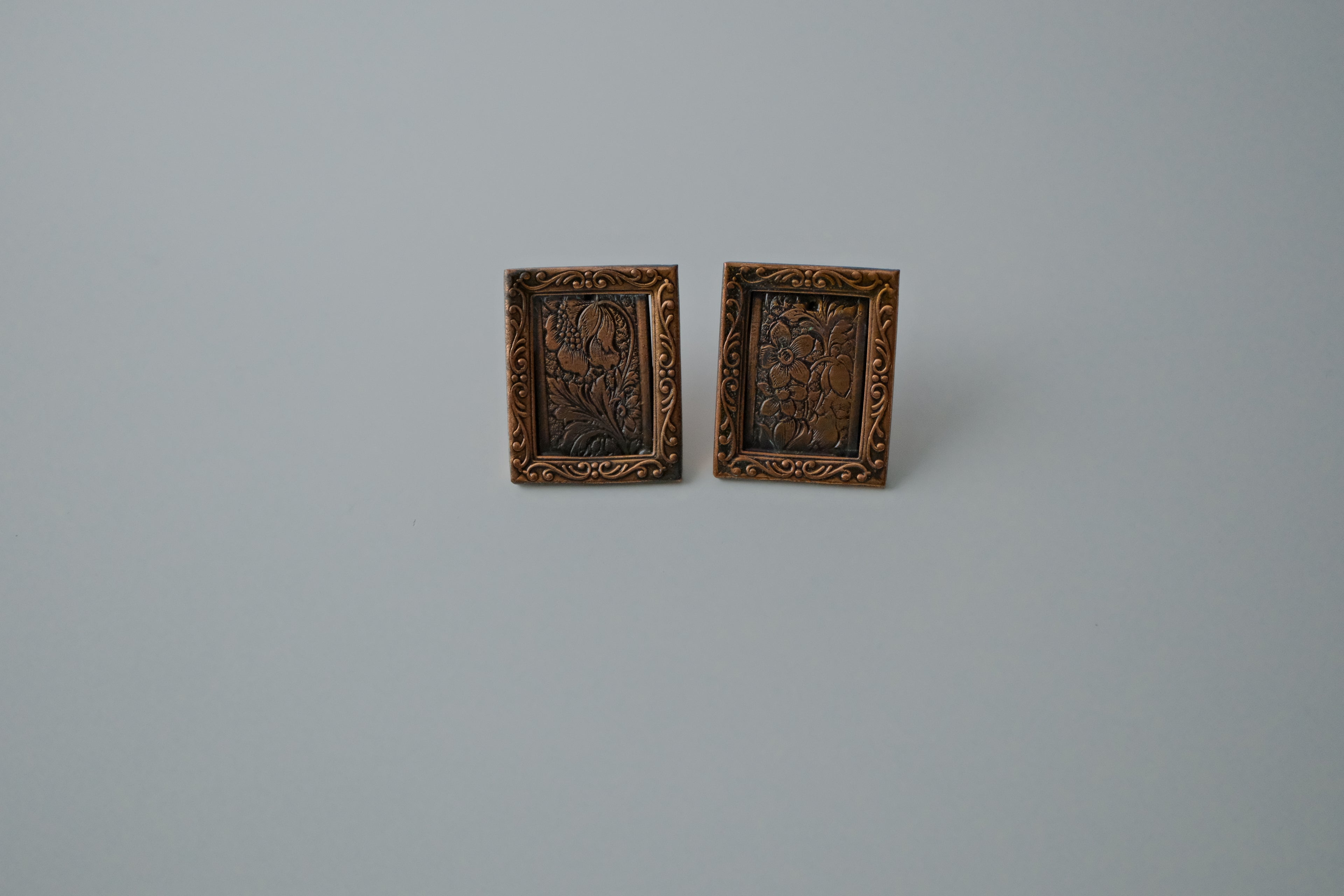Vintage Brass Book Earrings