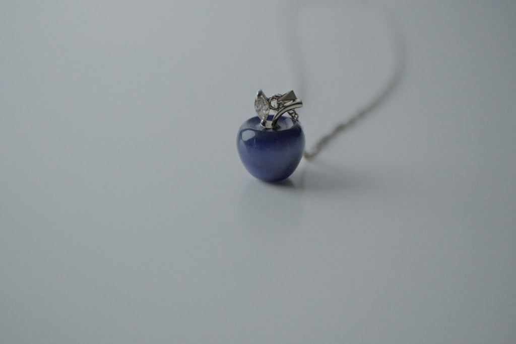 Sterling Silver Apple Stone Necklace